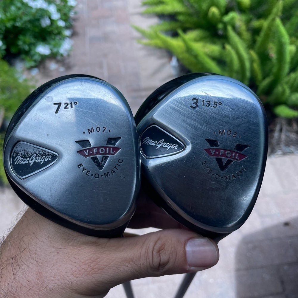 Mac Gregor v foil 2 pc wood set 3/7 in right hand 
Graphite shafts